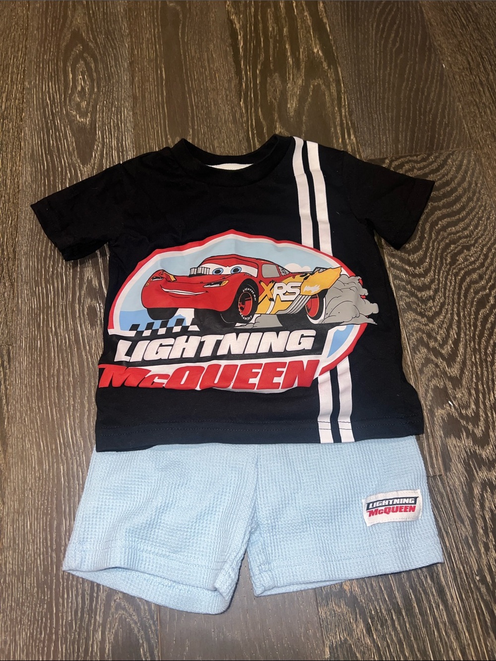 Disney Lightning McQueen Kids Black and blue T-Shirt Set
